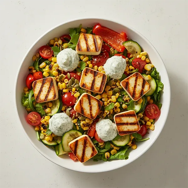 Summer Veggie Supreme Bowl With Vegan Cheese